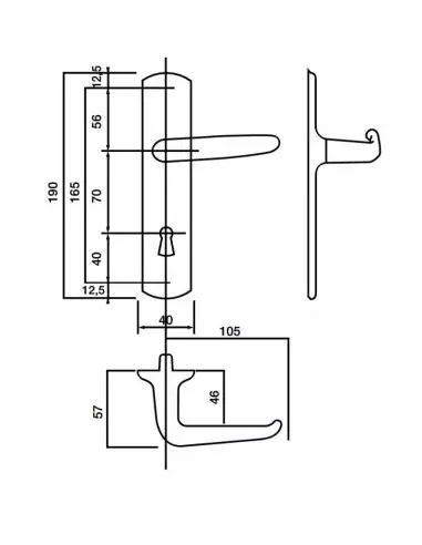 Poigneé Zamak Bricard Aérolyt