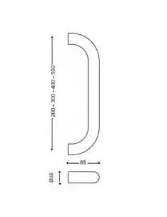 Poignée Tubulaire Droite Vachette Pg 3000 2