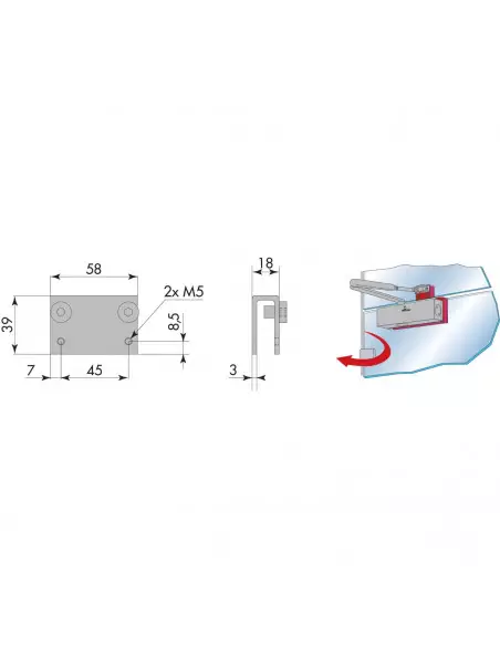 Accessoires De Ferme-Porte Heracles Hr200