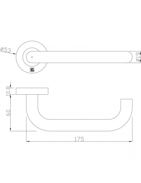 Béquille Double Inox Heracles Sur Rosace Spécial Pmr