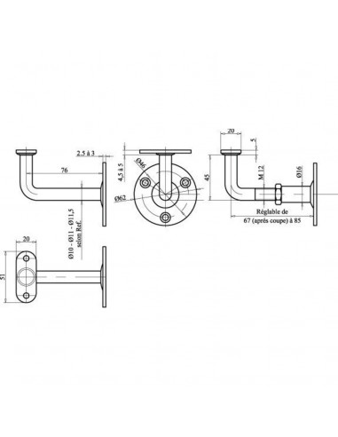 Support De Rampe Map Massard Coudé Fixe -2