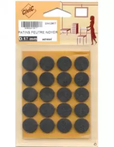 Patins Feutre Adhésifs Noyer Civic Lot De 10 Blister