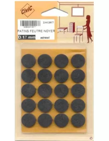 Patins Feutre Adhésifs Noyer Civic Lot De 10...