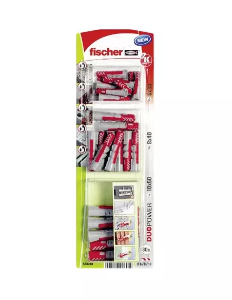 Blister Cheville Tous Matériaux Fischer Duopower 6 / 8 / 10