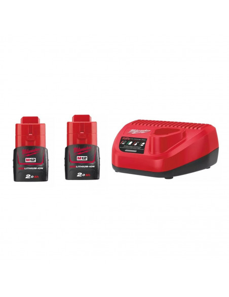 Perceuse Visseuse 12 V M12 Milwaukee Bd-202c + 2 Batteries 2 Ah + Chargeur + Coffret