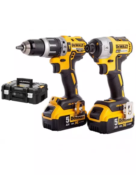 Pack 18v 2 Outils Dck266p2t 2x5ah T-Stak Dewalt (Dcd796/Dcf887)