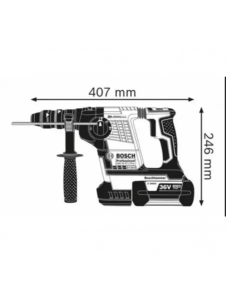 Perforateur Burineur Bosch Sds Plus 36 V Gbh 36vf-Li 2x6ah L-Boxx