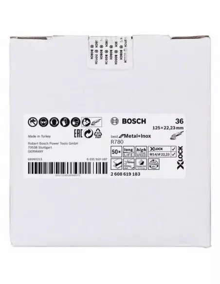 Disque Abrasif Sur Fibre X-Lock R780 Bosch Pour Métal Et Inox -10