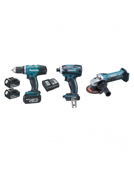 Pack 18v 3 Outils 2x3ah Makita Ddf453 Dtd146 Dga452