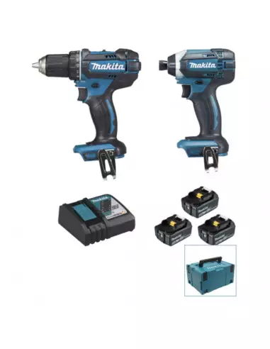 Pack De 2 Outils 18 V Makita Dlx2127tj1 (Ddf482...