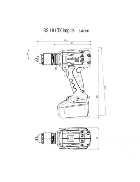 Perceuse-Visseuse Metabo 18v Bs 18 Ltx Impuls Nue Metabox