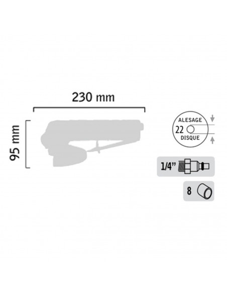 Meuleuse D'angle Pneumatique Général Pneumatic Gp3525