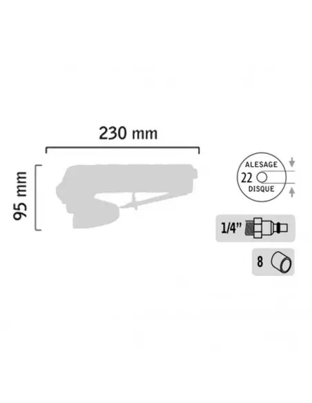 Meuleuse D'angle Pneumatique Général Pneumatic Gp3525