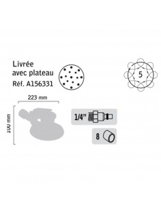 Ponceuse Orbitale Pneumatique Général Pneumatic Gp4643 2