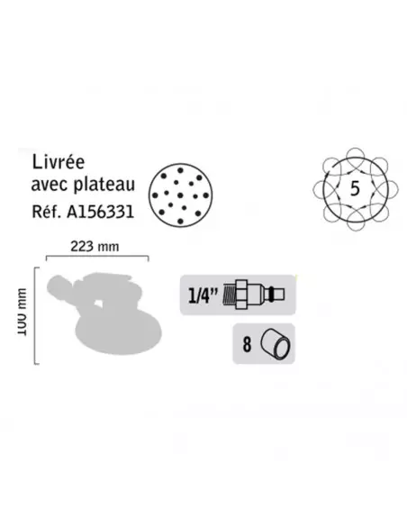 Ponceuse Orbitale Pneumatique Général Pneumatic Gp4643