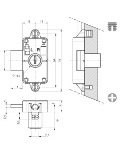 Serrure D'armoire Ronis 32800 Haut Et Bas 2