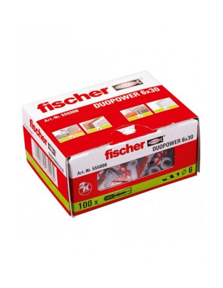 Cheville Bi-Matière Duopower 6 X 30 Fischer Sans Vis-100/bte