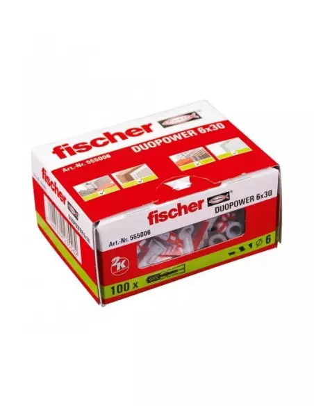 Cheville Bi-Matière Duopower 6 X 30 Fischer Sans Vis-100/bte