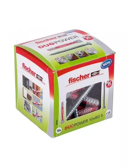 Boite Cheville Bi-Matière Duopower 10 X 80 S Fischer Avec Vis, Boîte À Fenêtre-10/Bte