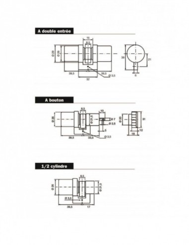 Cylindre A Bouton Bricard Sans Bille Super-Surete