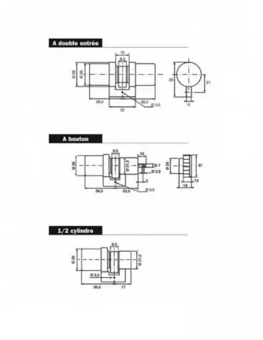 Cylindre A Bouton Bricard Sans Bille Super-Surete