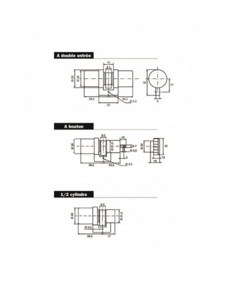Cylindre A Bouton Bricard Sans Bille Super-Surete
