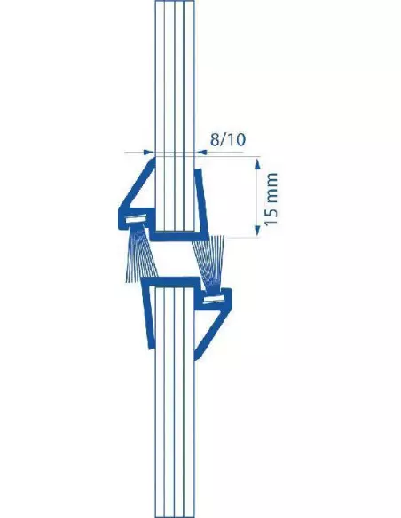 Joints d’isolation en aluminium Ellen pour portes en verre GDS